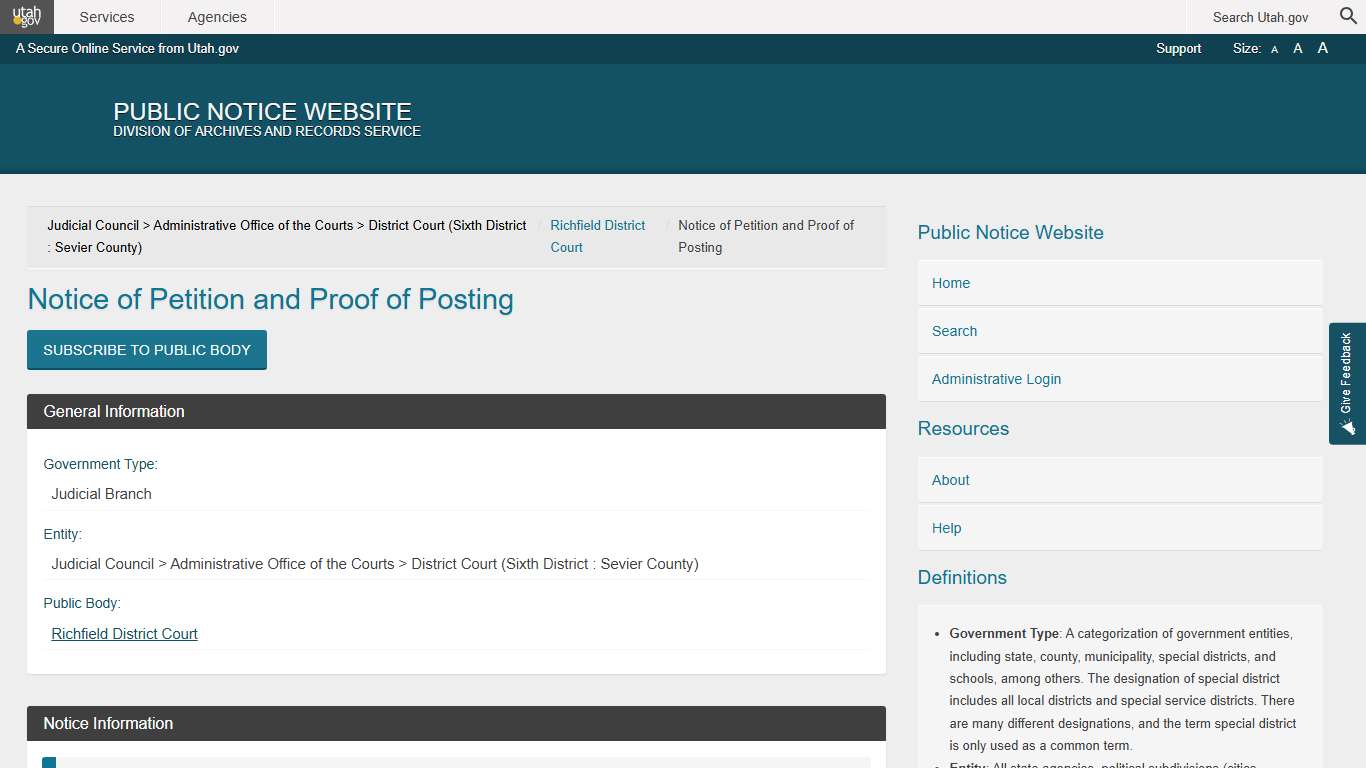 Notice Public Notice Website